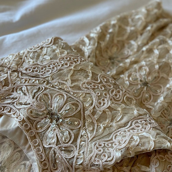 Sue Wong designer dress. Creme/champagne in color. Intricate details. - Picture 5 of 8